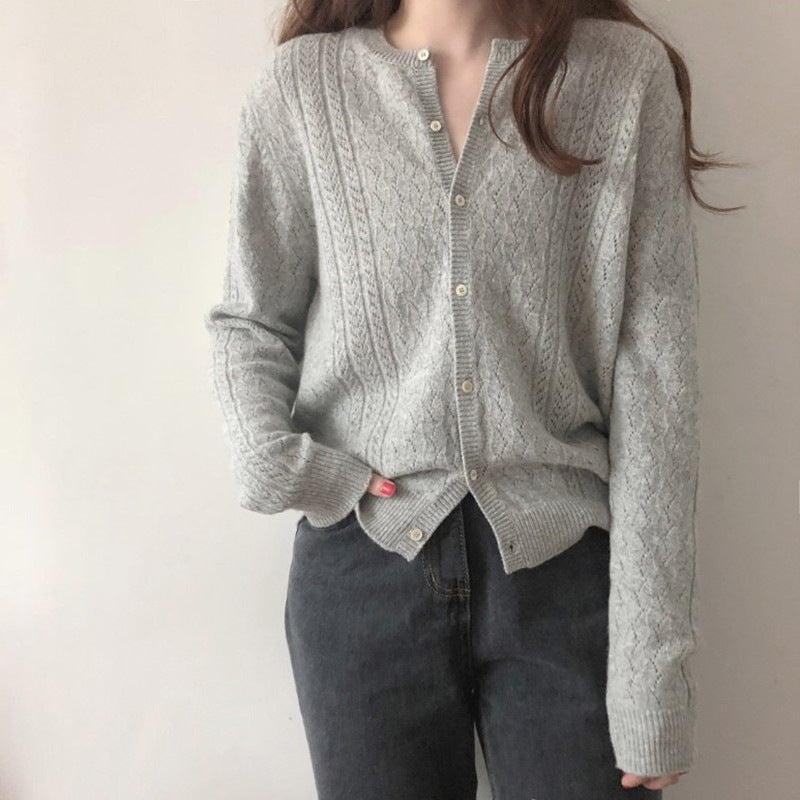 Damen Strickjacke mit eingewebtem Zopfmuster Drune