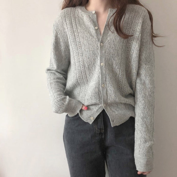 Damen Strickjacke mit eingewebtem Zopfmuster Drune