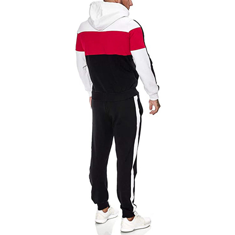 Herren Athletic Farbblockierter Trainingsanzug Set Drune