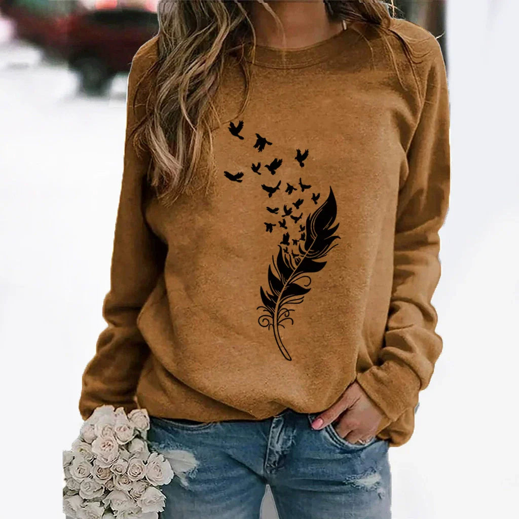 Drune | Sweatshirt - Baumwollmischung - Lockere Passform - Rundhalsausschnitt - Grafikdruck Vorderseite