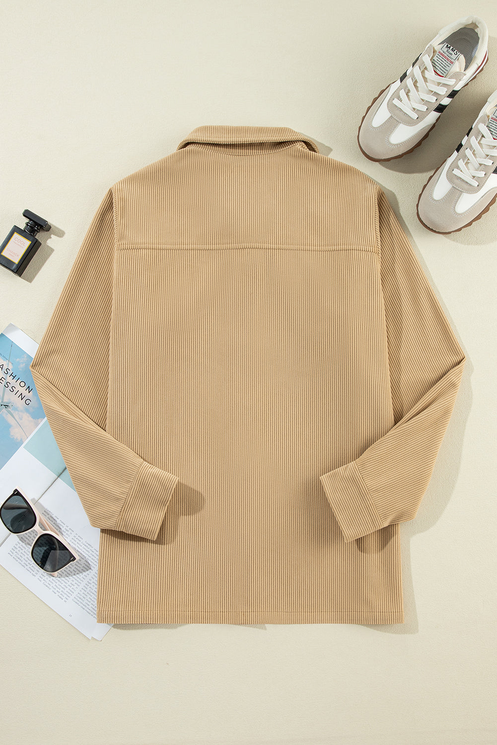 Drune | Cordurahemdjacke mit Rüschendetails Baumwollmischung Elegant und Modern