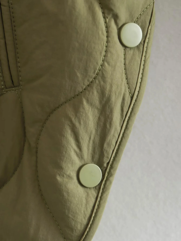 Drune | Gepolsterte Jacke Damen, Leichtes Übergröße Modell Mit Taschen, Knopfverschluss
