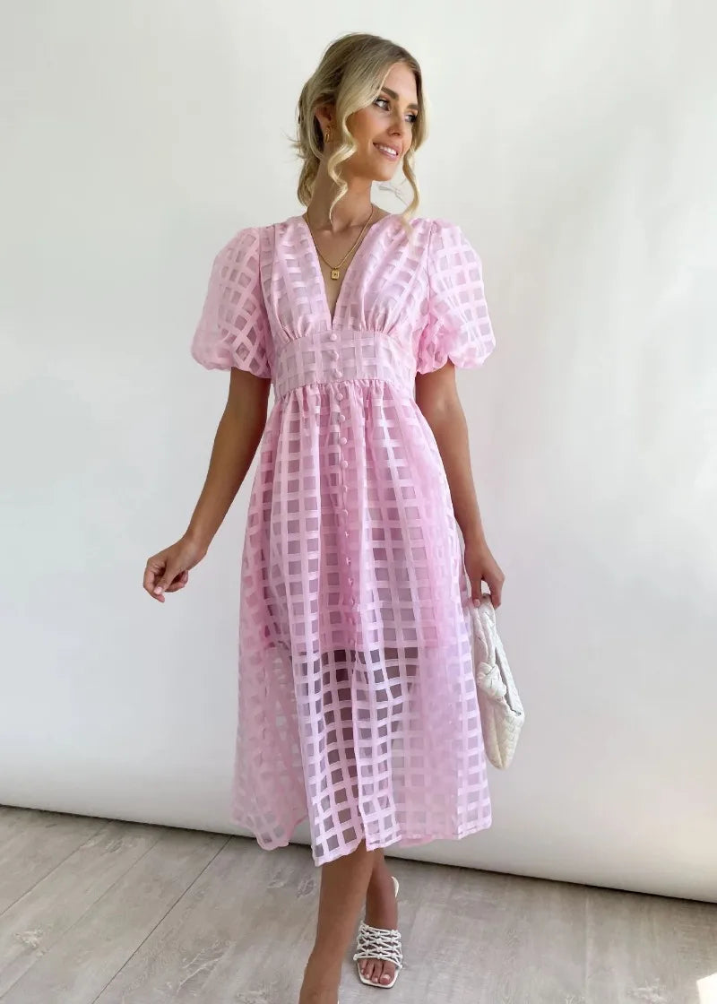Drune | Puffärmel Midi-Kleid