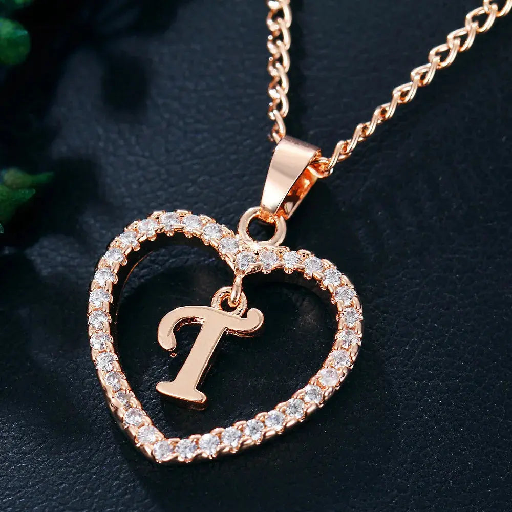 Drune | Buchstaben Zirkon Liebe Kette Schmuck Anhänger