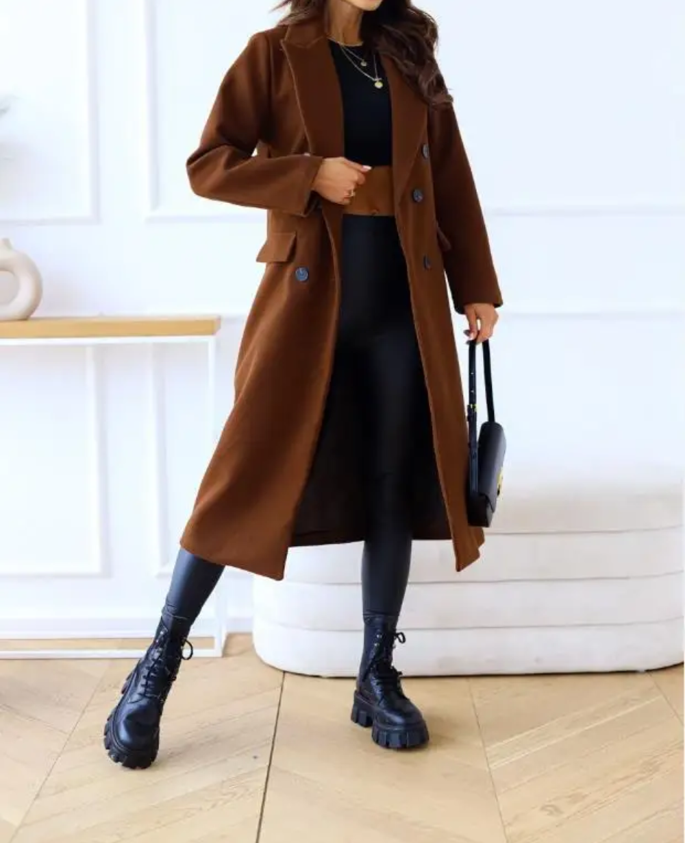Drune | Lange Elegante Taillierte Trenchcoat Für Damen | Perfekt Für Herbst Und Winter