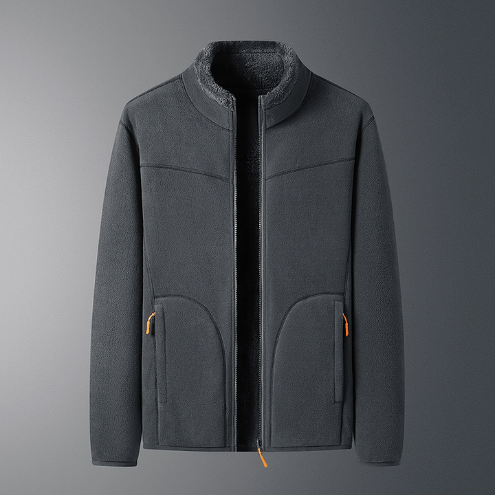 Drune | Fleecejacke mit Reißverschlusstaschen - Leichte Wärme - Hoher Kragen - Alltags-Layer