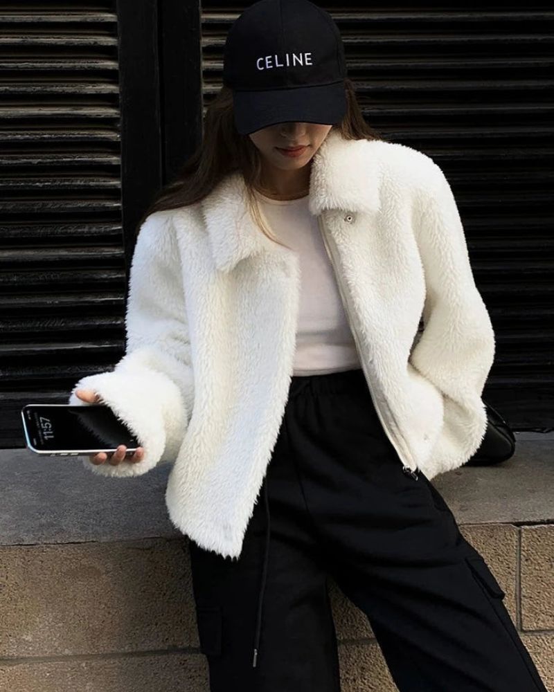 Drune | Flauschiger Fell Mantel Damen