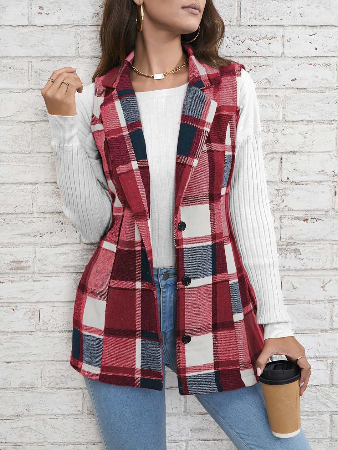 Drune | Wolle Plaid Weste