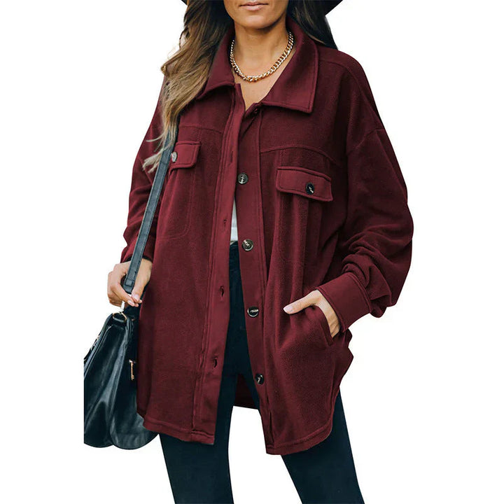 Drune | Fleece-Jacke mit Knöpfen