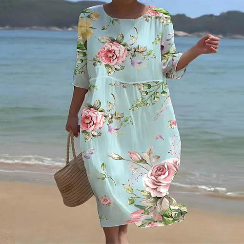 Drune | Elegantes Bauchbedeckendes Blumenkleid