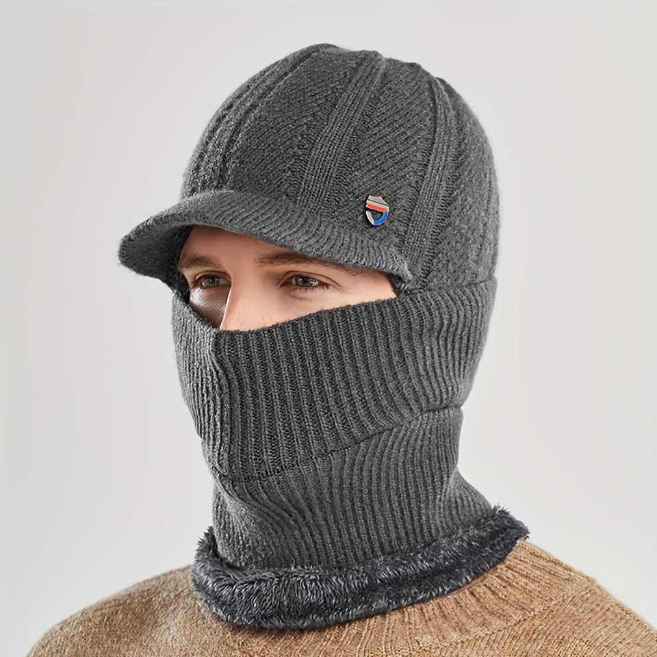 Drune | Casual Winter Vielseitige Strick-Balaclava und Nackenwärmer Set für Unisex