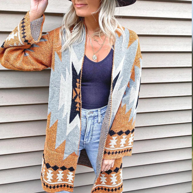 Drune | Strickjacke mit Geometrischem Print