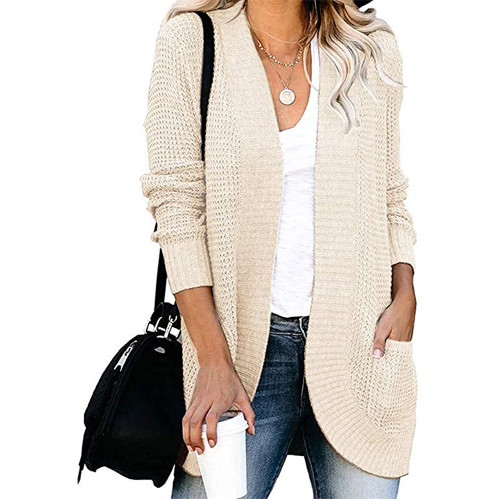 Damen Lässiger Strickcardigan mit offenen Fronten und praktischen Taschen Drune