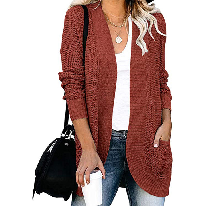 Damen Lässiger Strickcardigan mit offenen Fronten und praktischen Taschen Drune
