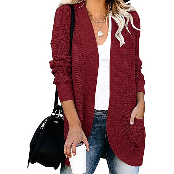 Damen Lässiger Strickcardigan mit offenen Fronten und praktischen Taschen Drune