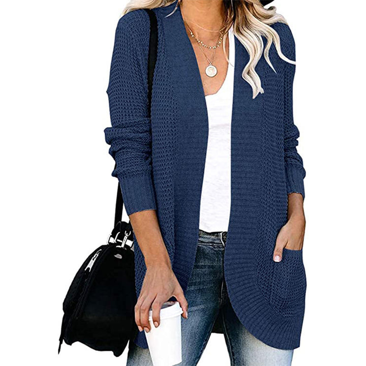 Damen Lässiger Strickcardigan mit offenen Fronten und praktischen Taschen Drune