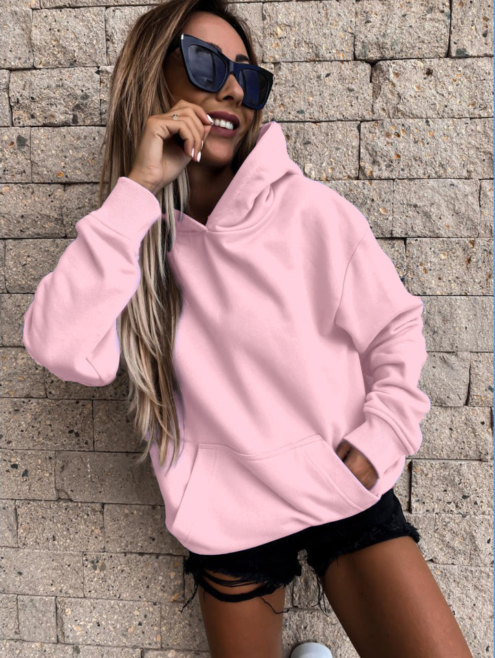 Damen Übergröße Fleece Pullover Hoodie Drune
