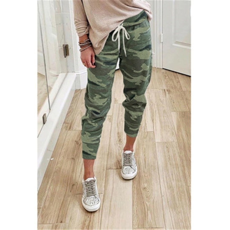 Damen Jogginghose mit lässigem Camouflage-Design und elastischem Bund Drune