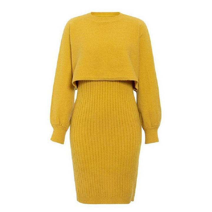Damen Texturiertes Strickkleid Set Drune