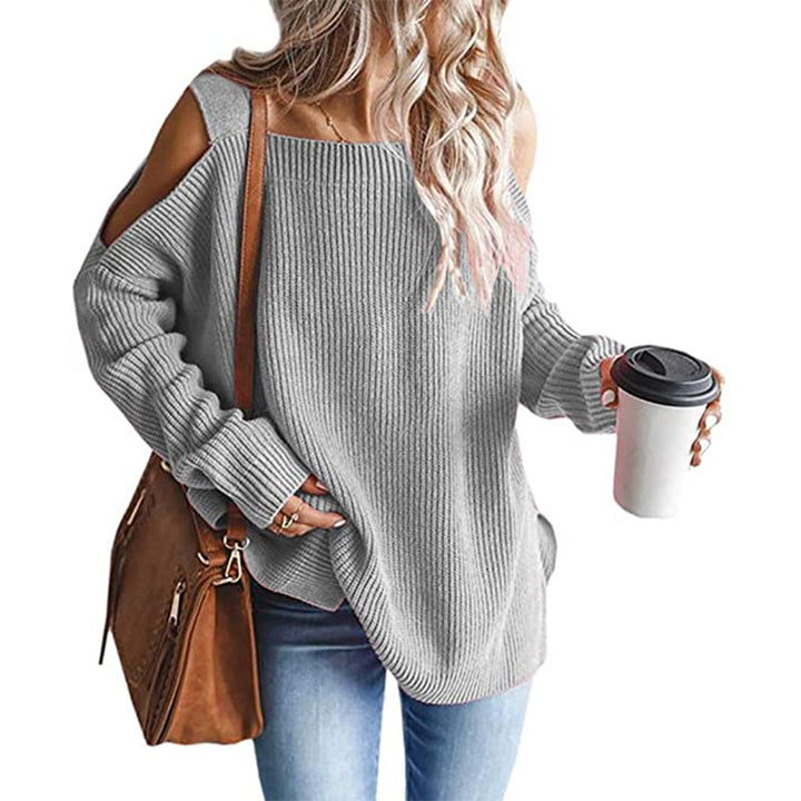 Damen Off-Shoulder Strickpullover mit modernen Details Drune