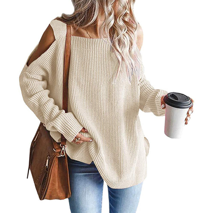 Damen Off-Shoulder Grobstrickpullover Drune