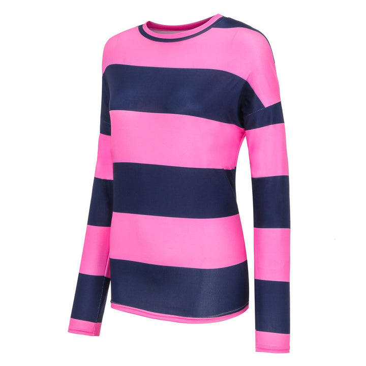 Damen Lässiges Langarmshirt mit modernen Streifen Drune