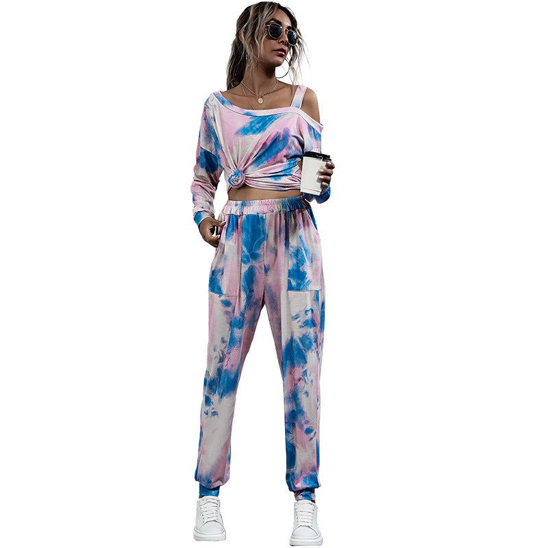 Damen Sportliches Zweiteiler-Set mit lässigem tie-dye Design Drune