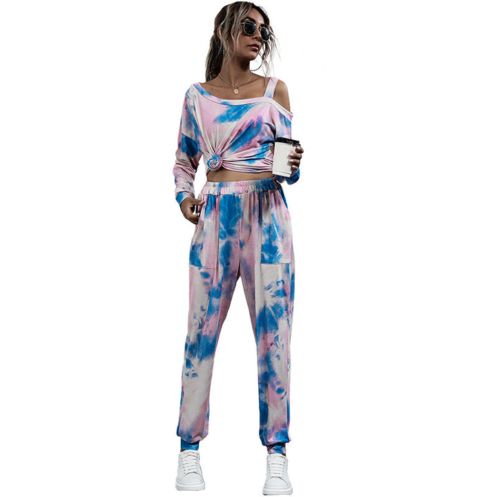Damen Sportliches Zweiteiler-Set mit lässigem tie-dye Design Drune