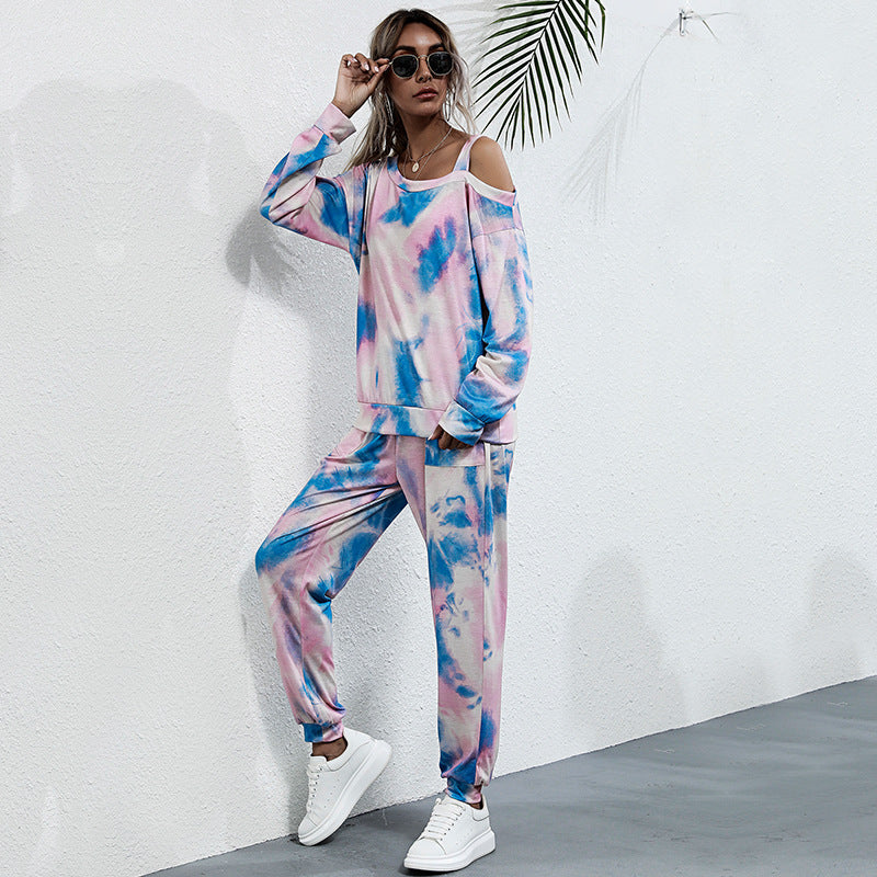 Damen Sportliches Zweiteiler-Set mit lässigem tie-dye Design Drune