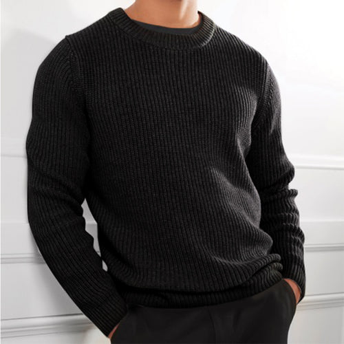 Herren Strickpullover mit strukturiertem Design und Rundhalsausschnitt Drune