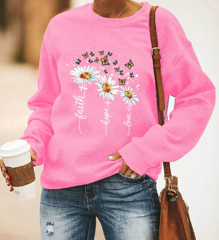 Drune | Sweatshirt - Entspanntes Fit - Baumwollmischung - Rundhalsausschnitt Langarm mit Druck