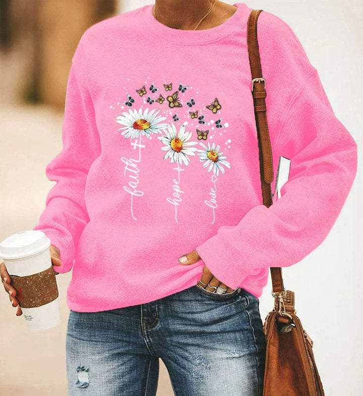 Drune | Sweatshirt - Entspanntes Fit - Baumwollmischung - Rundhalsausschnitt Langarm mit Druck