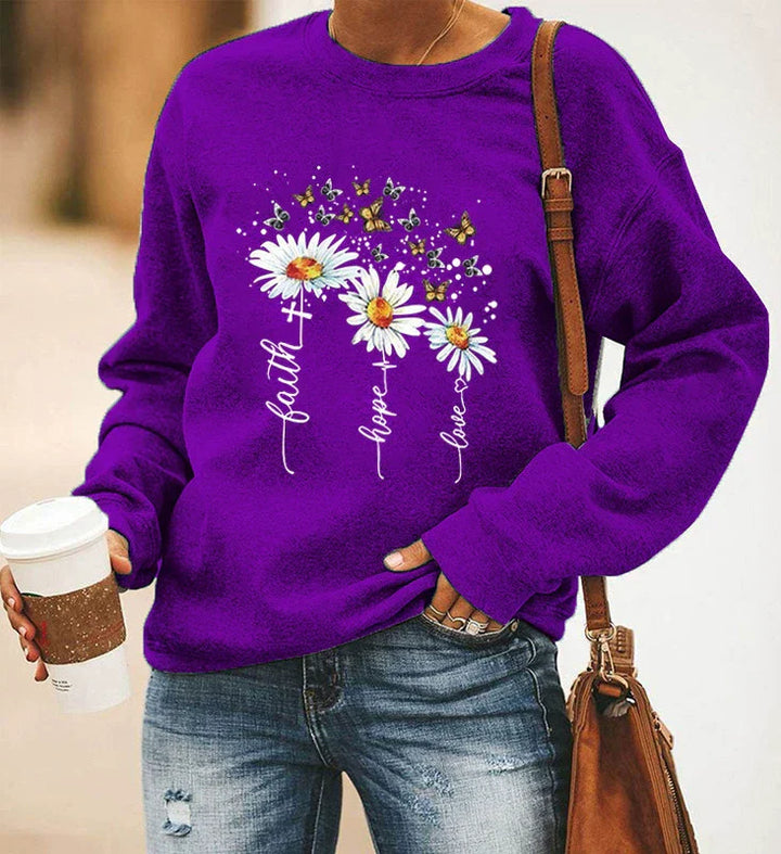 Drune | Sweatshirt - Entspanntes Fit - Baumwollmischung - Rundhalsausschnitt Langarm mit Druck