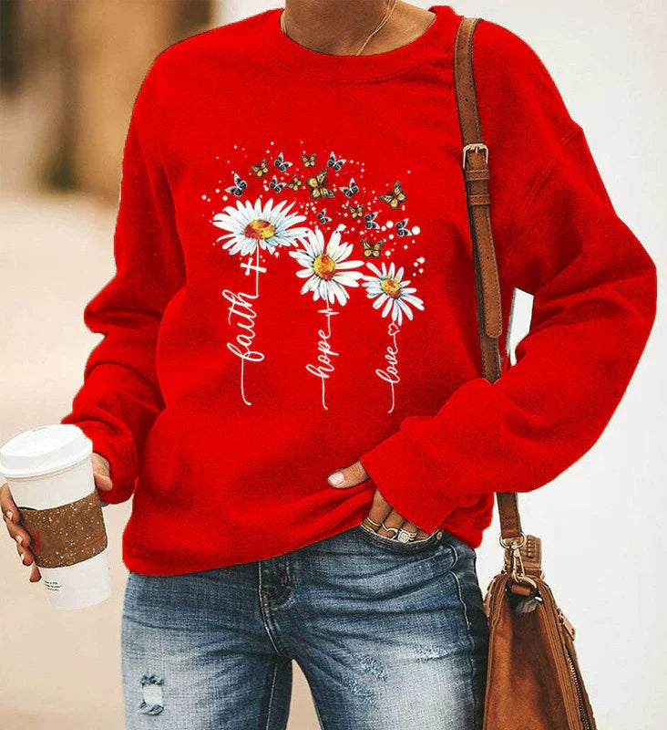 Drune | Sweatshirt - Entspanntes Fit - Baumwollmischung - Rundhalsausschnitt Langarm mit Druck