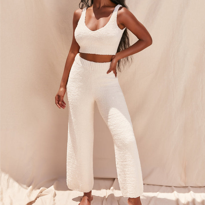 Damen Loungewear-Set mit weichem, strukturiertem Material und raffinierten Details Drune