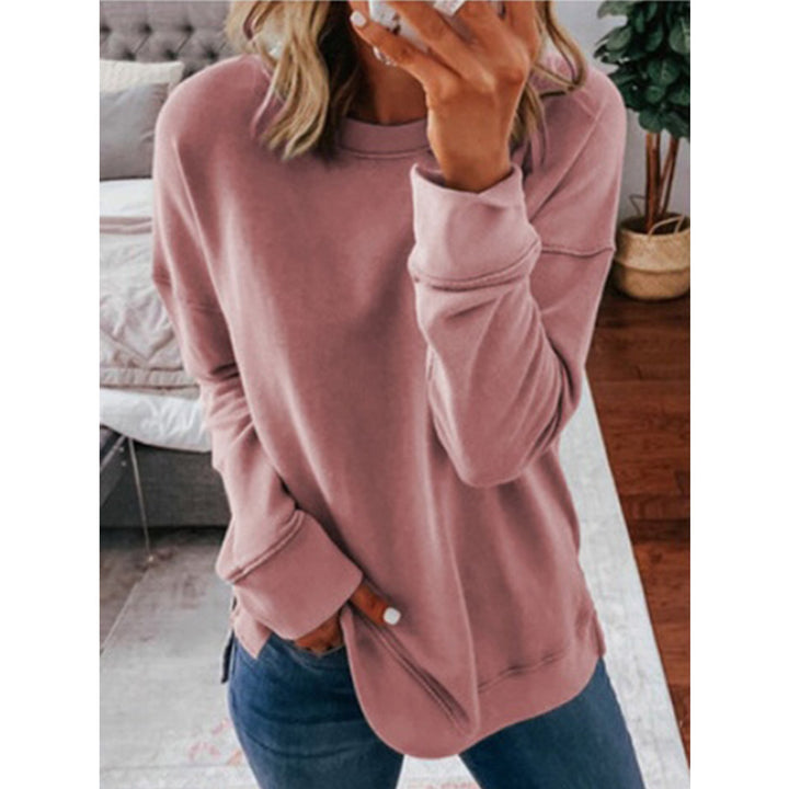 Damen lässiger Sweatshirt mit strukturiertem Design und überschnittenen Schultern Drune