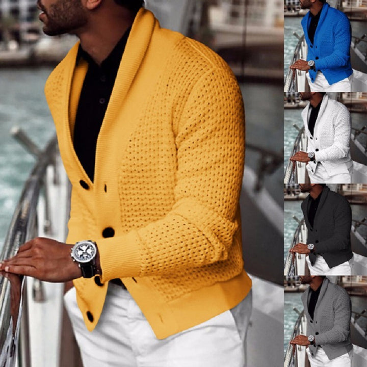 Herren Strickjacke mit strukturiertem Design und elegantem Schalkragen Drune