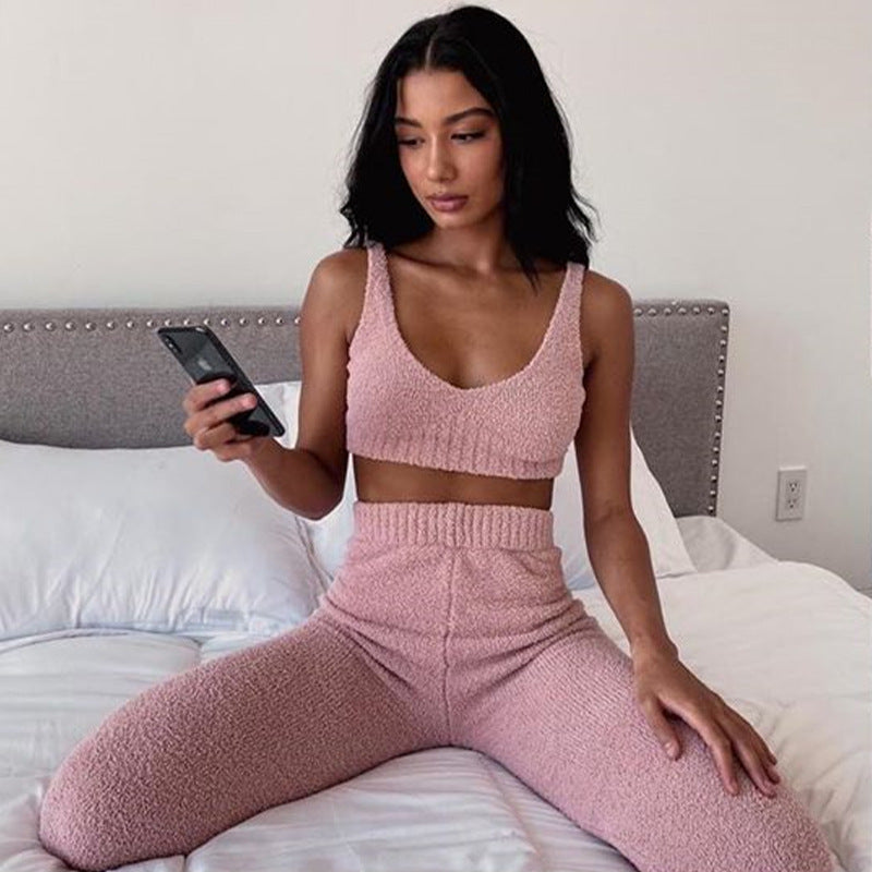 Damen Loungewear-Set mit weichem, strukturiertem Material und raffinierten Details Drune