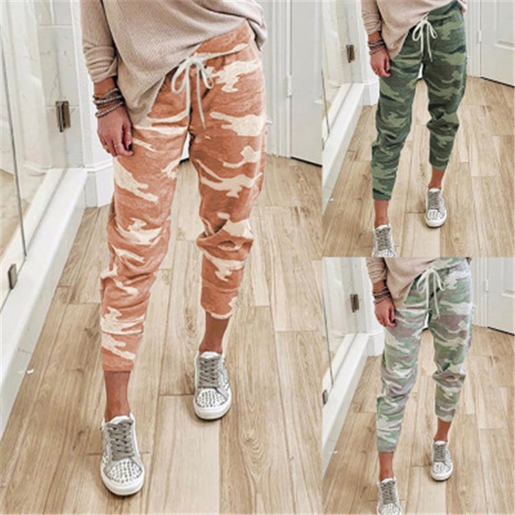 Damen Jogginghose mit lässigem Camouflage-Design und elastischem Bund Drune