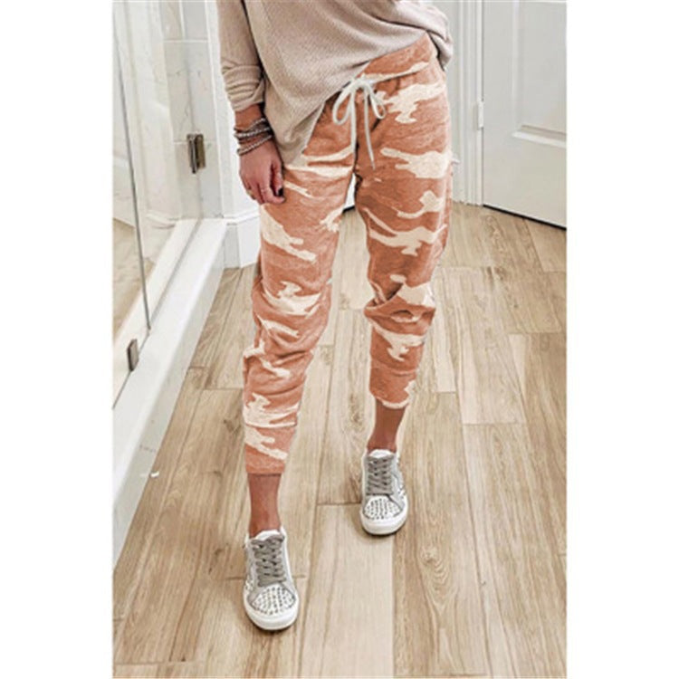 Damen Jogginghose mit lässigem Camouflage-Design und elastischem Bund Drune