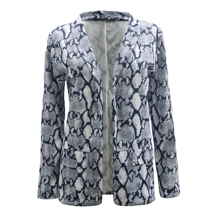Damen Blazer mit stilvollem Schlangenmuster und elegantem Schnitt Drune