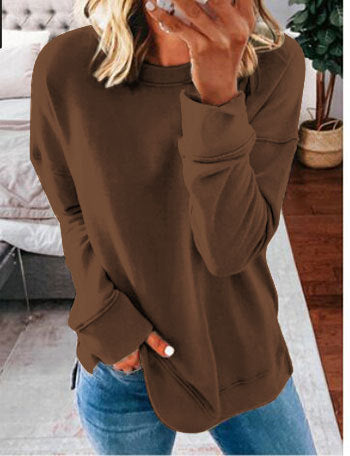 Damen lässiger Sweatshirt mit strukturiertem Design und überschnittenen Schultern Drune