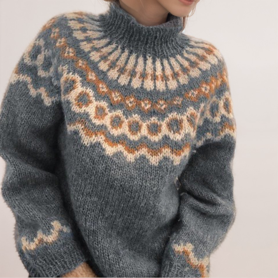 Drune | Nordische Strickjacke mit Muster Acryl Warm, Zeitlos