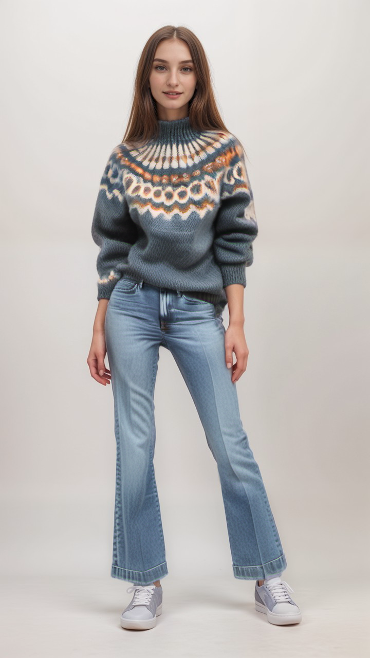 Drune | Nordische Strickjacke mit Muster Acryl Warm, Zeitlos