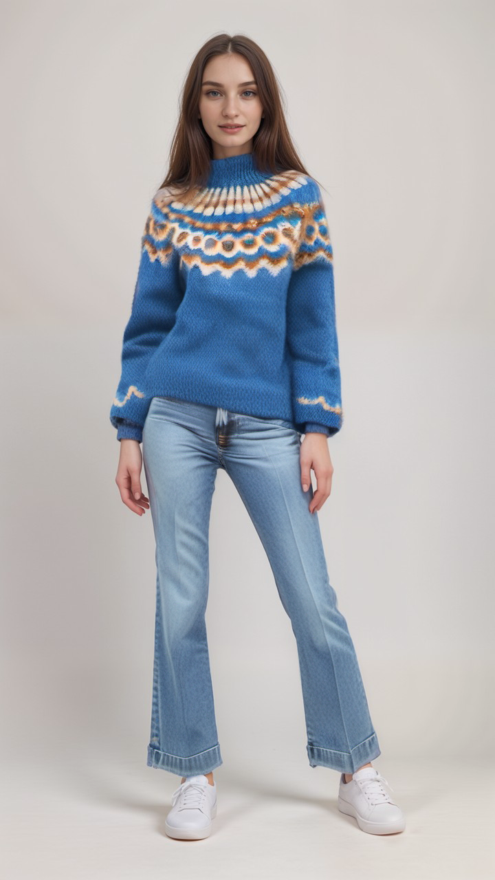 Drune | Nordische Strickjacke mit Muster Acryl Warm, Zeitlos