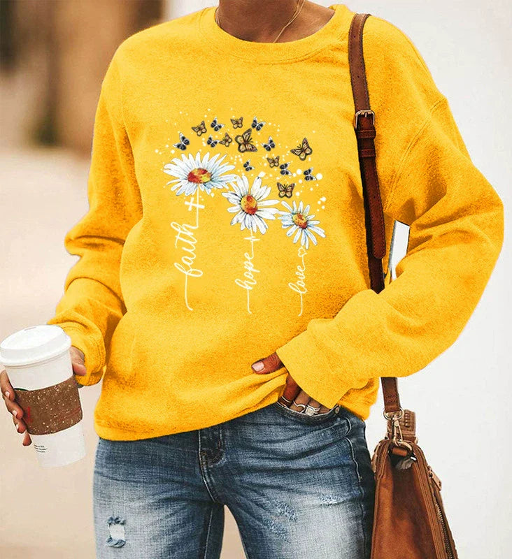 Drune | Sweatshirt - Entspanntes Fit - Baumwollmischung - Rundhalsausschnitt Langarm mit Druck