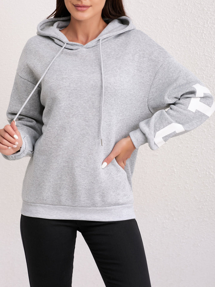 Drune | Kapuzensweatshirt mit Druck Baumwolle Chicago New York Design