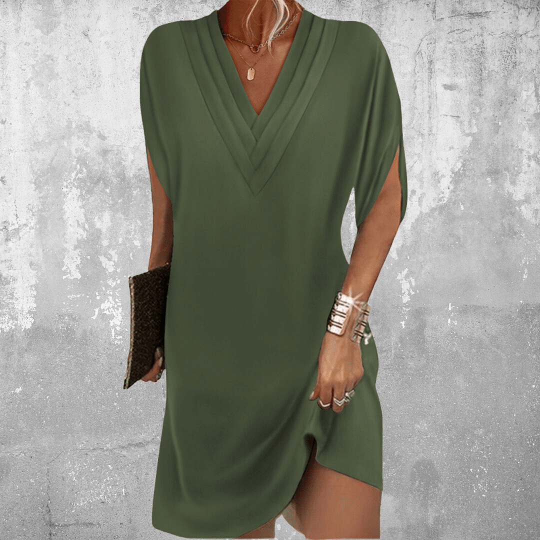 Drune | Bauchbedeckung V-Hals Kleid