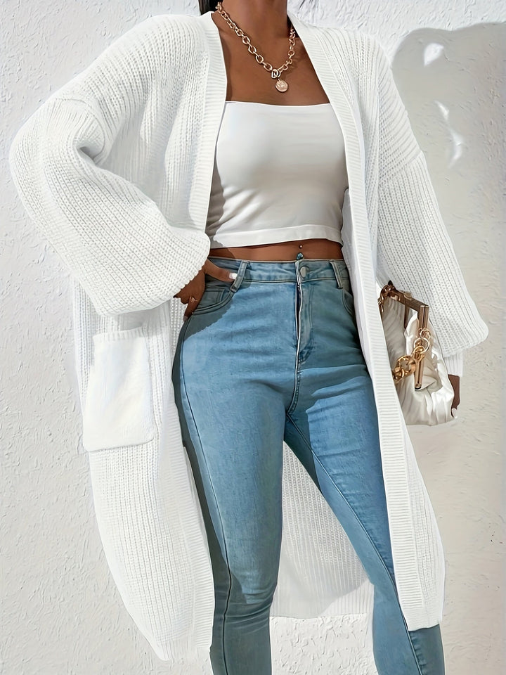 Drune | Strick Cardigan - Offener Schnitt, Lang & Bequem für Alltag & Freizeit