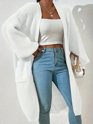 Drune | Strick Cardigan - Offener Schnitt, Lang & Bequem für Alltag & Freizeit
